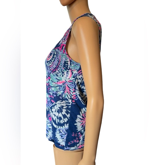 Lilly Pulitzer Gypsea Girl Print Tropical Coastal Preppy Button Up Essie Top - Picture 3 of 6